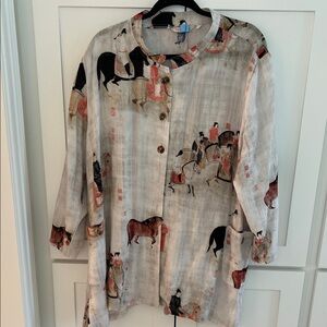 Soft Surroundings Artistic Print TopSize 3X